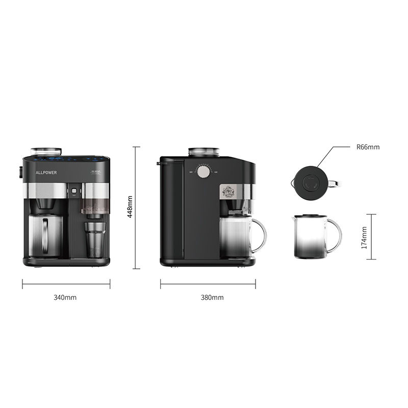 Ice & Hot Drip coffee machine with Grinder
