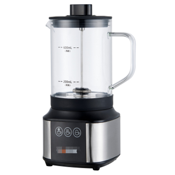 Milk frother with glass cup